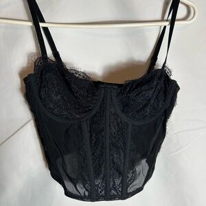 Elegant Black Lace Bustier